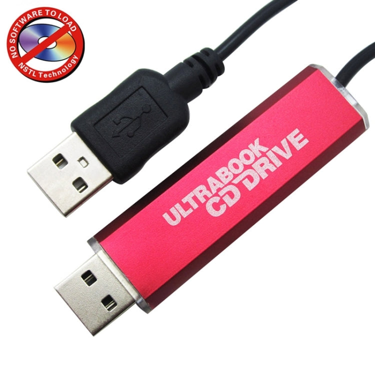 A830 USB External Drive Bridge Recording File Transfer Notebook CD-ROM PC Drive Connector, Length: 110cm (Red + Black)