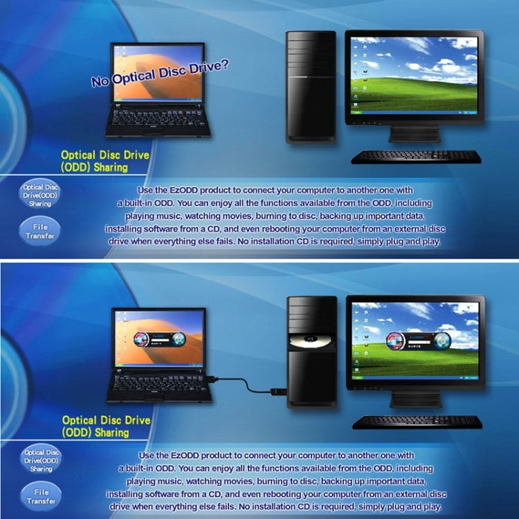 A830 USB External Drive Bridge Recording File Transfer Notebook CD-ROM PC Drive Connector, Length: 110cm (Red + Black)