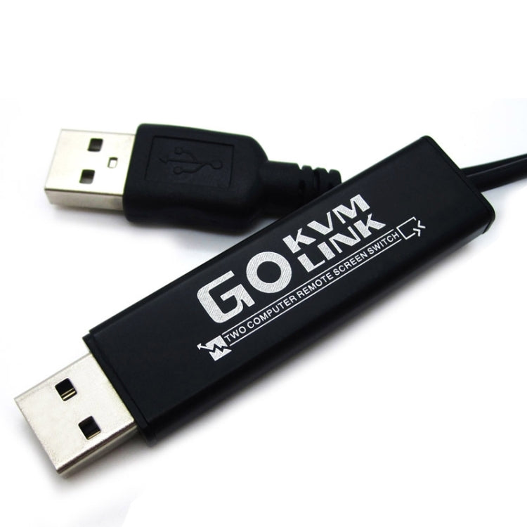 A890 Two Computer Cross Screen Switcher KVM Switch PC Intelligent Link Keyboard Share, Cable Length: 110cm(Black)