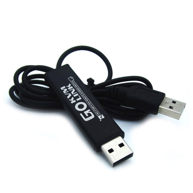 A890 Two Computer Cross Screen Switcher KVM Switch PC Intelligent Link Keyboard Share, Cable Length: 110cm(Black)