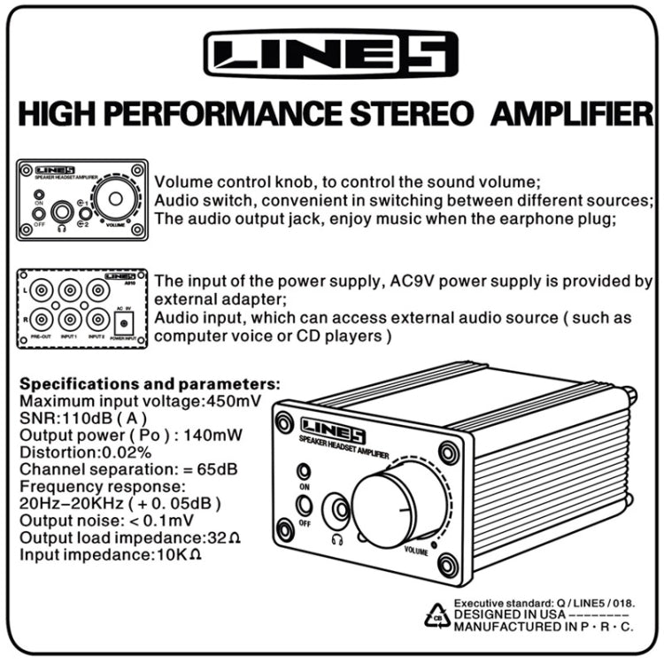 A910 Mini Audio Amplifier / Computer Amplifier / Stereo Headphone Amplifier, AC 220V