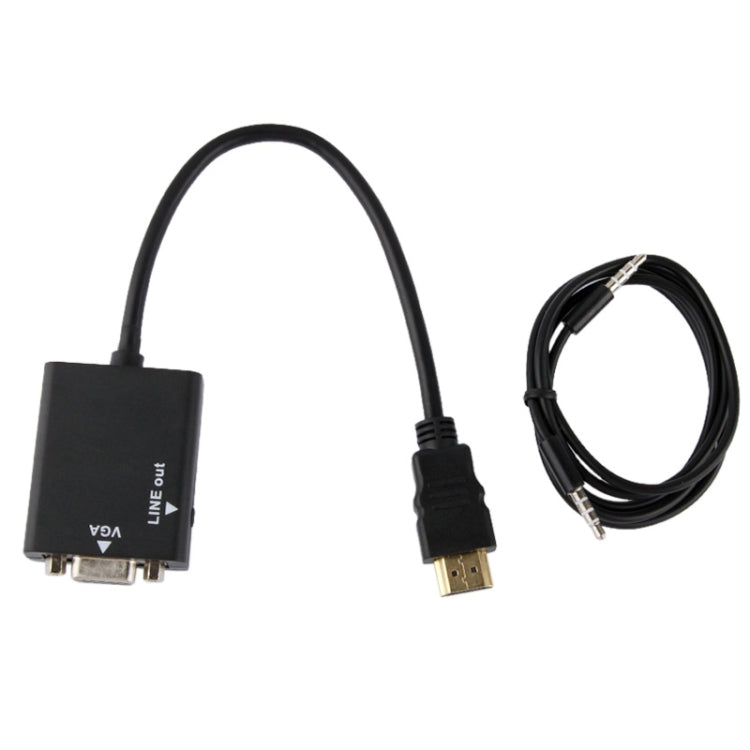 HDMI to VGA & Audio HD Conversion Adapter Cable(Black)