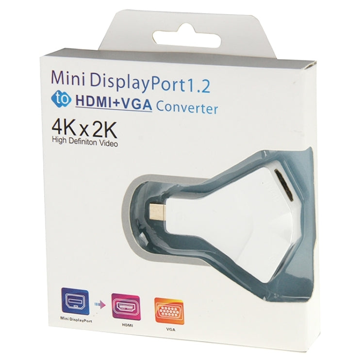 Mini Display Port 1.2 Male to HDMI+VGA Jack Adapter Converter 4K x 2K Support 3D