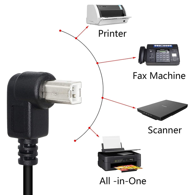 USB 2.0 Type-B Male to Female Printer / Scanner Extension Cable for HP, Dell, Epson, Length: 50cm(Black)