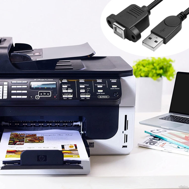 USB 2.0 Male to USB 2.0 Type-B Female Printer / Scanner Adapter Cable for HP, Dell, Epson, Length: 50cm(Black)