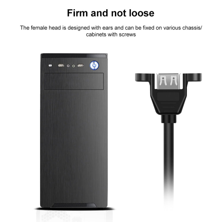 USB 2.0 Type-B Male to USB 2.0 Female Printer / Scanner Adapter Cable for HP, Dell, Epson, Length: 50cm(Black)