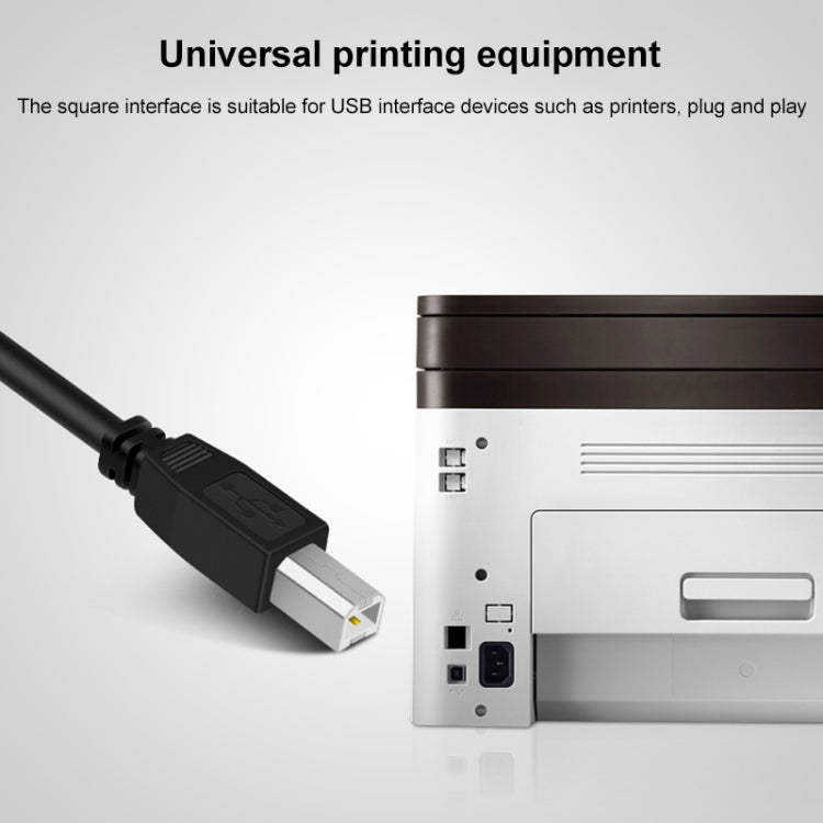 USB 2.0 Type-B Male to USB 2.0 Female Printer / Scanner Adapter Cable for HP, Dell, Epson, Length: 50cm(Black)