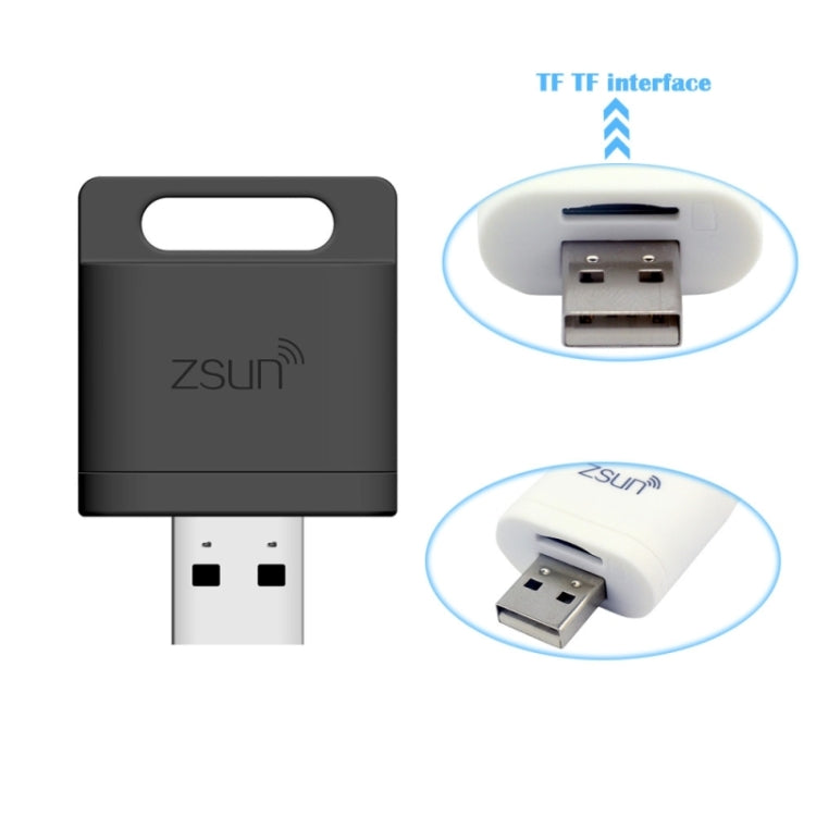 ZSUN Wifi Wireless Smart Card Reader for iPhone, Android Phone, Windows PC, Support 128GB TF Card