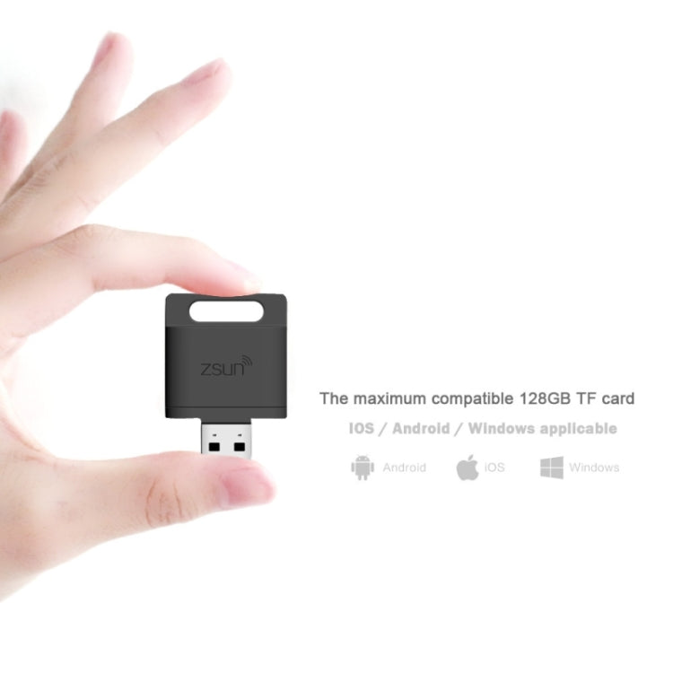 ZSUN Wifi Wireless Smart Card Reader for iPhone, Android Phone, Windows PC, Support 128GB TF Card