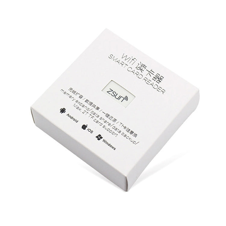 ZSUN Wifi Wireless Smart Card Reader for iPhone, Android Phone, Windows PC, Support 128GB TF Card