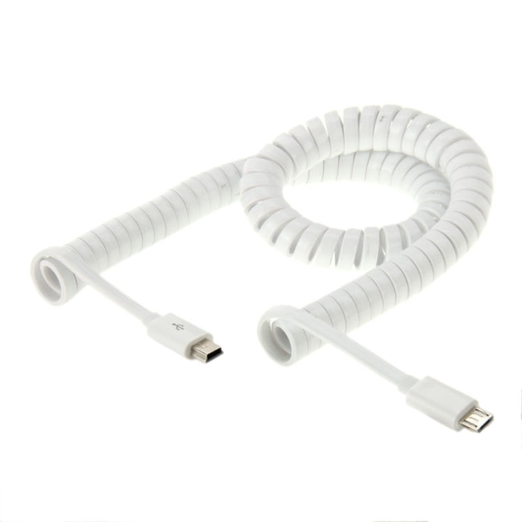 Mini USB to Micro USB Spring Cable, Length: 38cm-3m