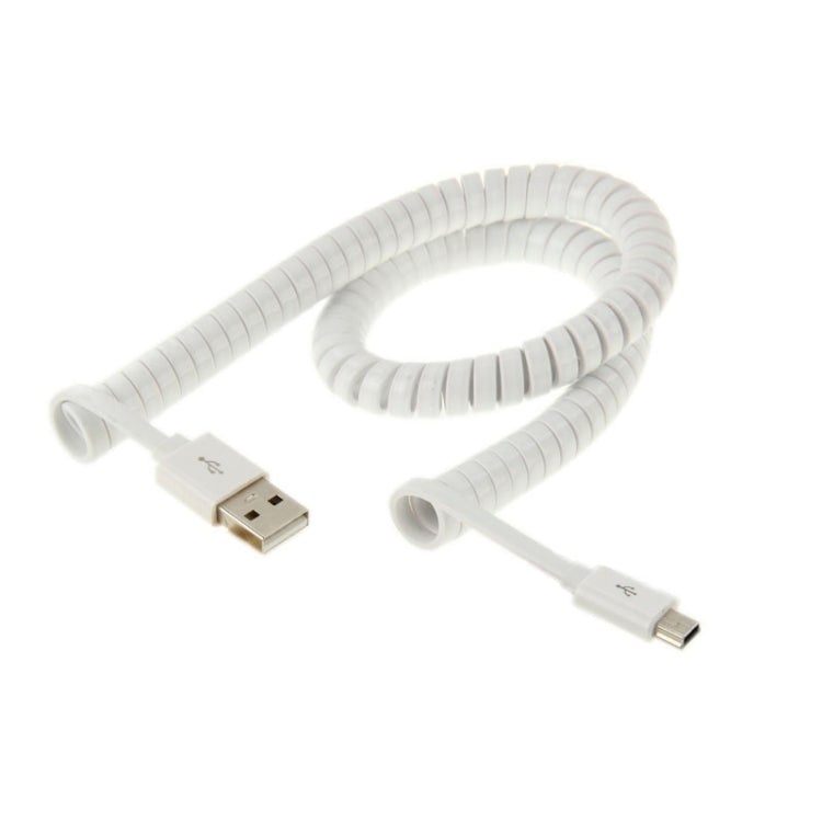 Mini USB to USB Spring Cable, Length: 43cm-3m