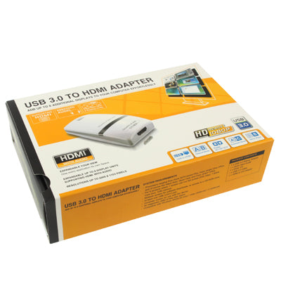 USB 3.0 to HDMI / DVI / VGA Graphic Adapter, Support Full HD 1080P, Expandable up to 6 Display Units(White)