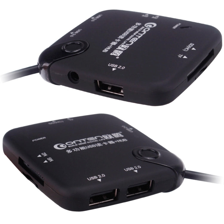 USB-C / Type-C 3.1 to 3 Ports USB 2.0 HUB + TF SD MS M2 Card Reader Adapter for Galaxy S8 & S8 + / LG G6 / Huawei P10 & P10 Plus / Xiaomi Mi6 & Max 2 and other Smartphones(Black)