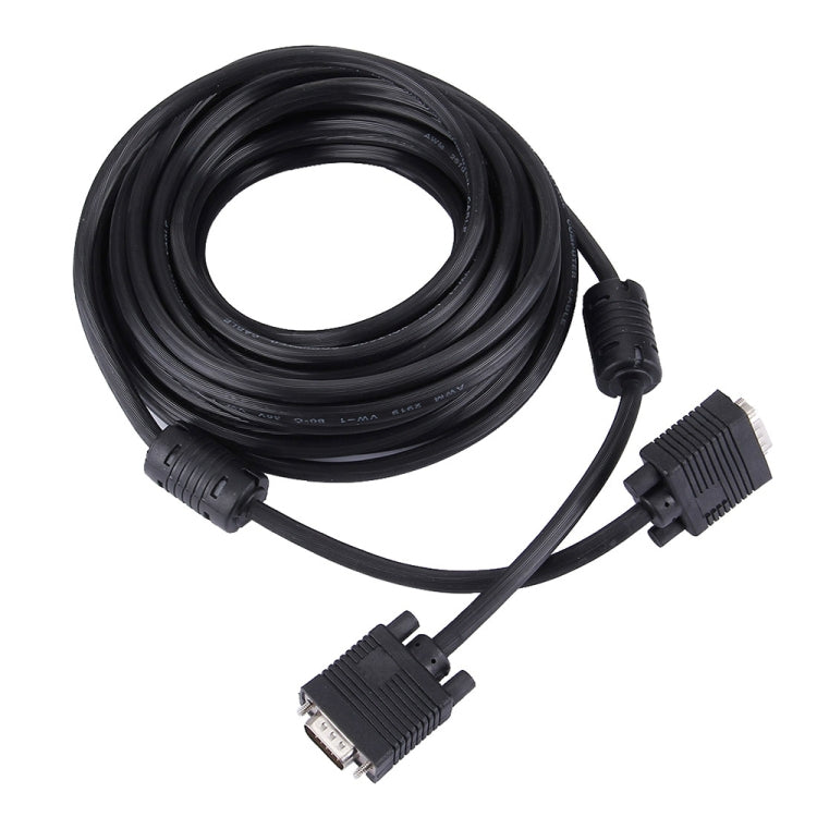 10m Normal Quality VGA 15Pin Male to VGA 15Pin Male Cable for CRT Monitor(Black)