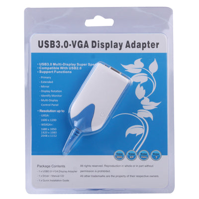 USB 3.0 to VGA Display Adapter, Resolution: 2048 x 1152
