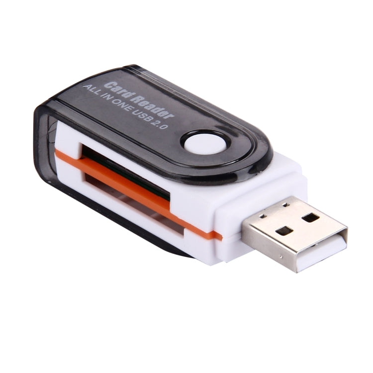 USB 2.0 All in One Memory Card Reader, Support SD / MMC / RS-MMC / Mini SD / TF / SDHC MMC / MMC TURBO Card, Support up to 32GB, Random Color Delivery
