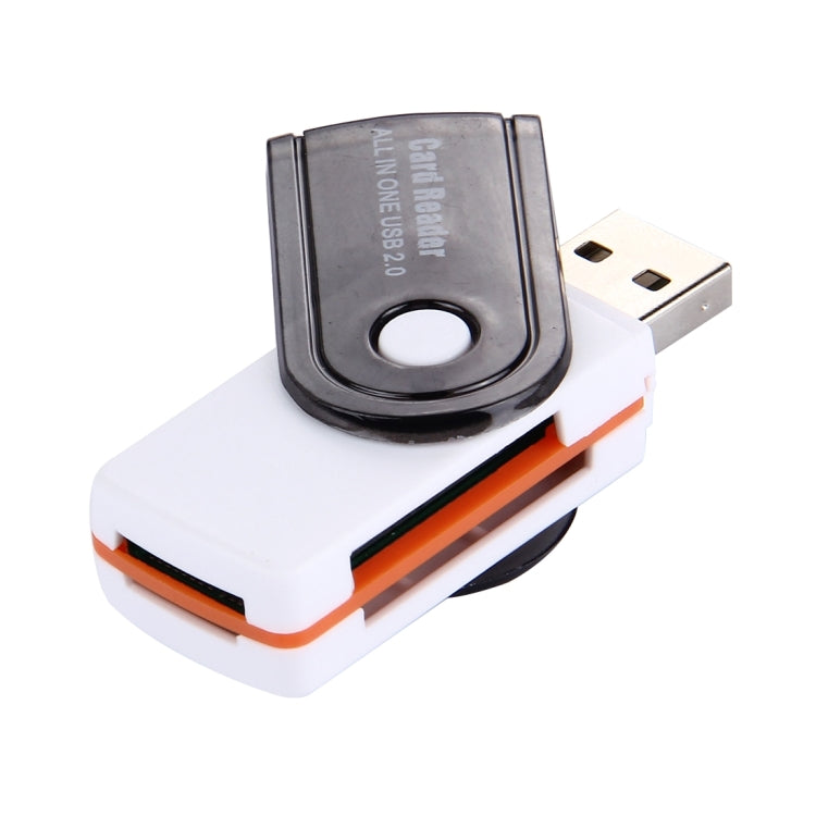 USB 2.0 All in One Memory Card Reader, Support SD / MMC / RS-MMC / Mini SD / TF / SDHC MMC / MMC TURBO Card, Support up to 32GB, Random Color Delivery