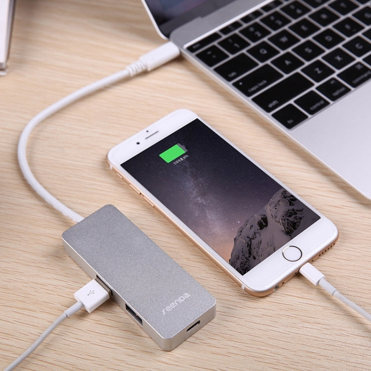 Seenda IHUB-09C 2 in 1 USB-C / Type-C 3.1 to 2 Ports USB 3.0 & 1 USB-C / Type-C 3.1 Charging / Data HUB Adapter for Galaxy S8 & S8 + / LG G6 / Huawei P10 & P10 Plus / Xiaomi Mi6 & Max 2 and other Smartphones