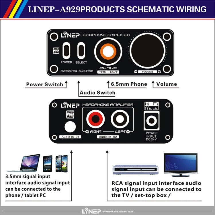 A929 Desktop high-impedance Headphone Amplifier(Black)