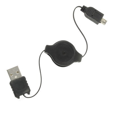 Retractable USB AM to Mini 4 pin Cable, Length: 75cm(Black)