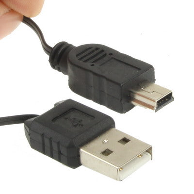 Retractable USB AM to Mini 5 Pin Cable, Length: 75cm(Black)
