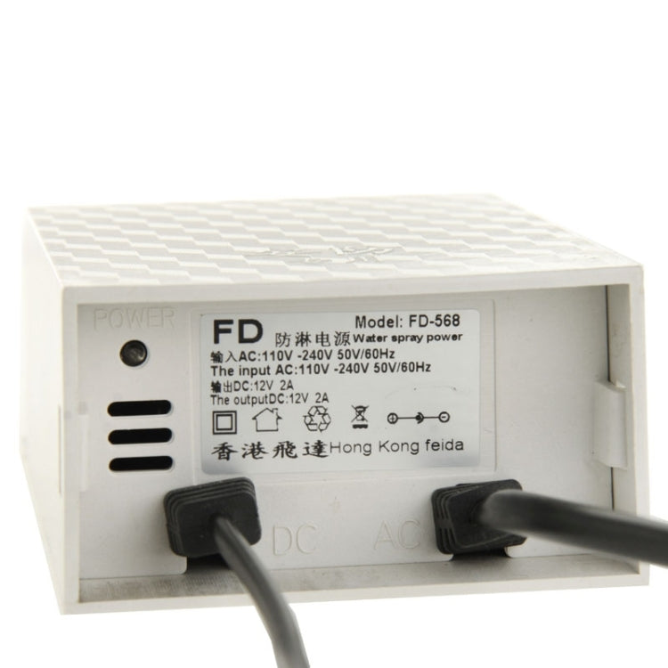 FD-568 12V 2A Security Surveillance Cameras Plastic Waterproof Power Supply, Size: 9cm x 7cm x 4cm