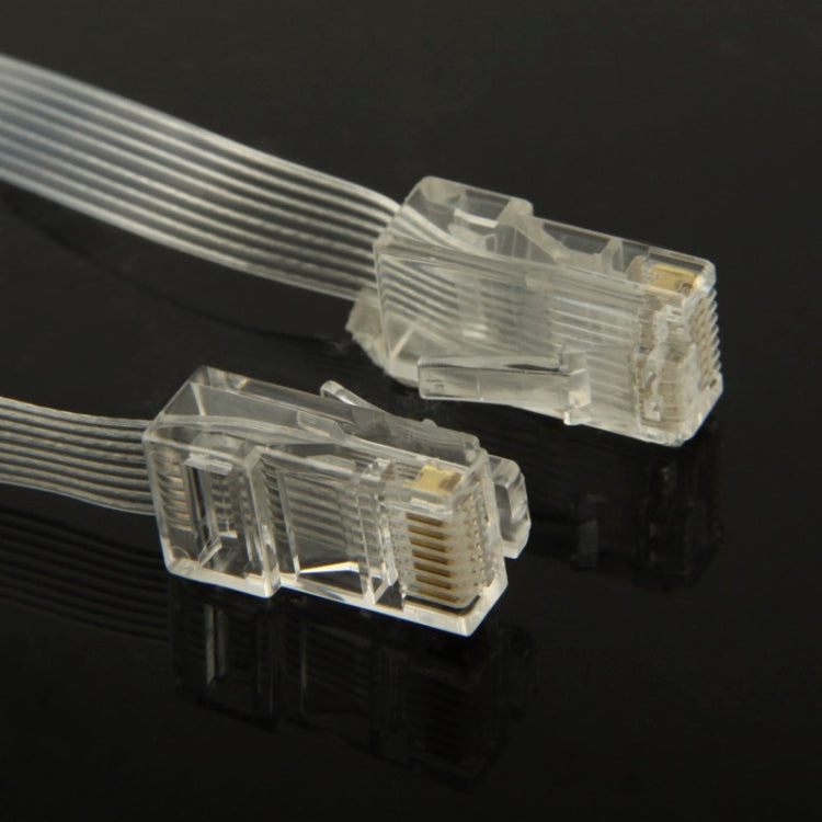 RJ45 Plug Ultra-thin Flat Transparent Retractable LAN Network Cable, Length: 2.4m(Blue)