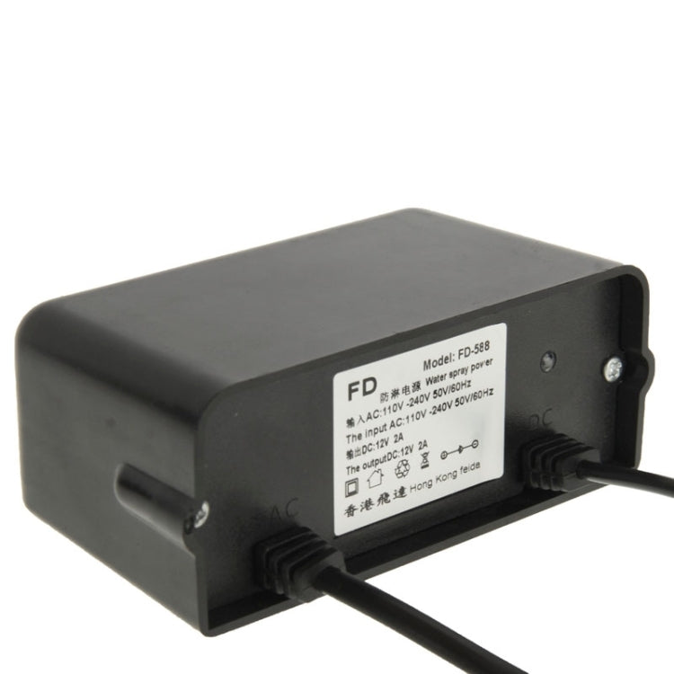 FD-588 12V 2A Security Surveillance Cameras Plastic Waterproof Power Supply, Size: 9cm x 7cm x 4cm