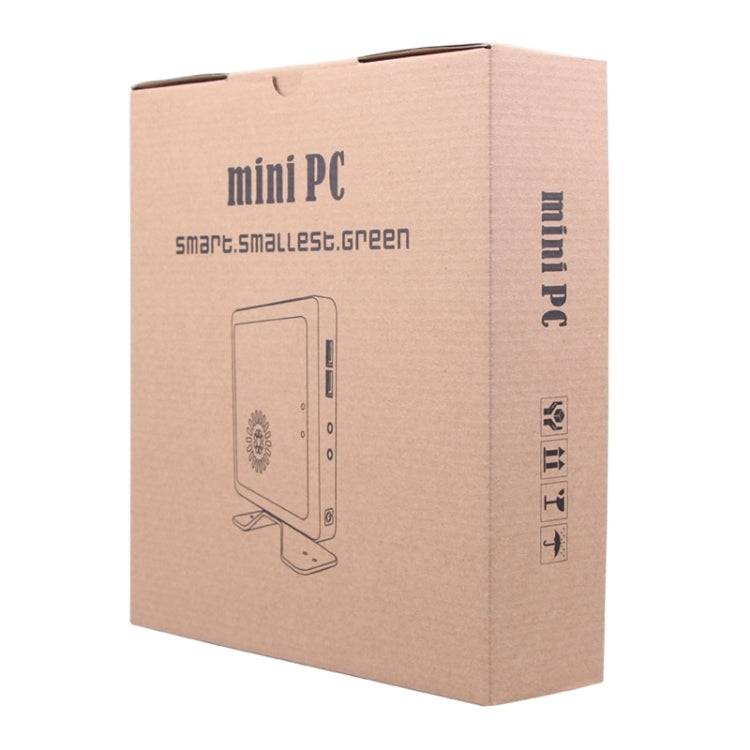 TK620M Fanless Mini PC, Intel J1800 Dual Core 2.41GHz, 2G RAM, 16G SSD, Support Windows / Linux OS(Silver)