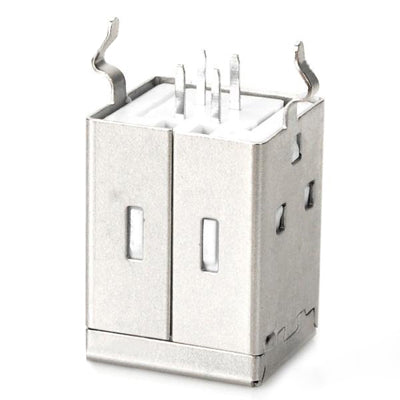 USB Type-B 4-pin Female Connectors (20 Pcs in One Package, the Price is for 20 Pcs)(Silver)