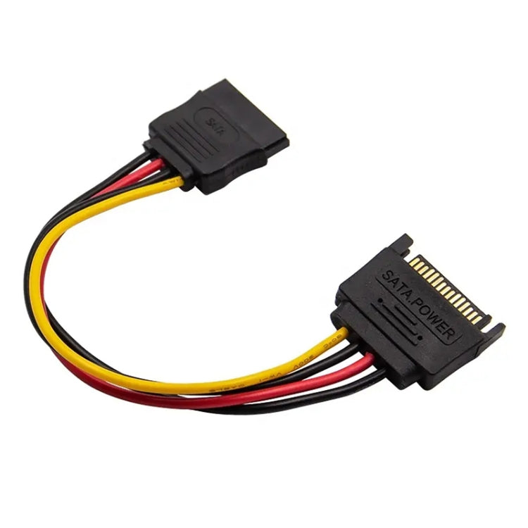 SATA 15-Pin Male to 15-Pin Female Power Extension Cable, Length: 15cm