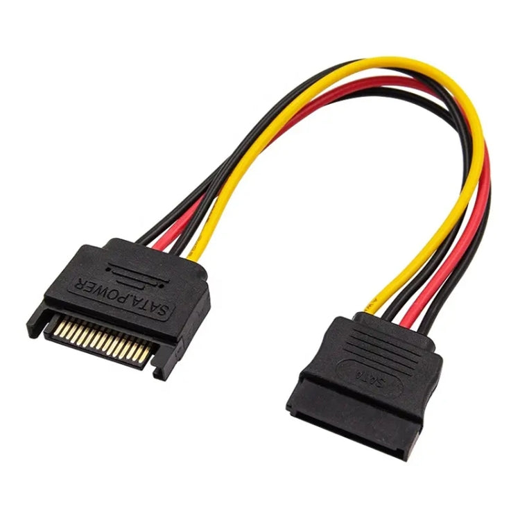 SATA 15-Pin Male to 15-Pin Female Power Extension Cable, Length: 15cm