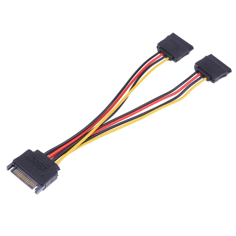 SATA 15-Pin Male to 2 x 15-Pin Female Power Extension Cable, Length: 15CM