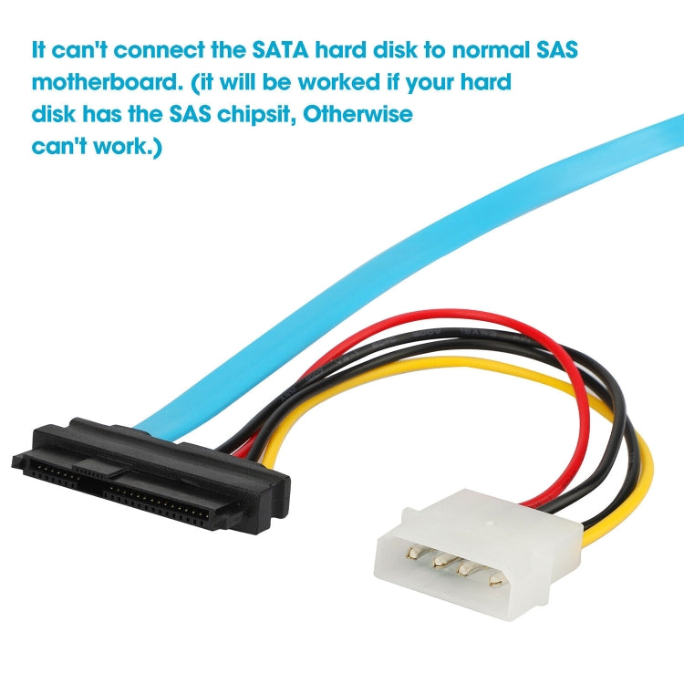 29 Pin SATA Female to 7 Pin Female and 4 Pin Power Cable, Length: 70cm