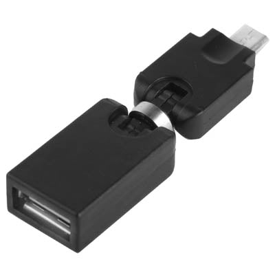 USB 2.0 AF to Micro USB 360 Degree Swivel Adapter with OTG for Galaxy S IV / i9500 / S III / i9300 /Note II / N7100 / i9220 / i9100 / i9082 / Nokia / LG / BlackBerry / HTC One X /Amazon Kindle / Sony Xperia etc(Black)
