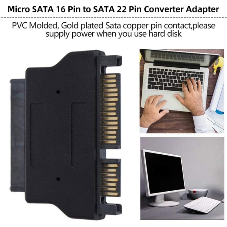 Micro SATA 16 Pin to SATA 22 Pin Converter Adapter