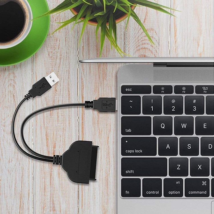 USB 3.0 to SATA 22 Pin 2.5 inch HDD Adapter with USB Power Cable, Length: 20cm
