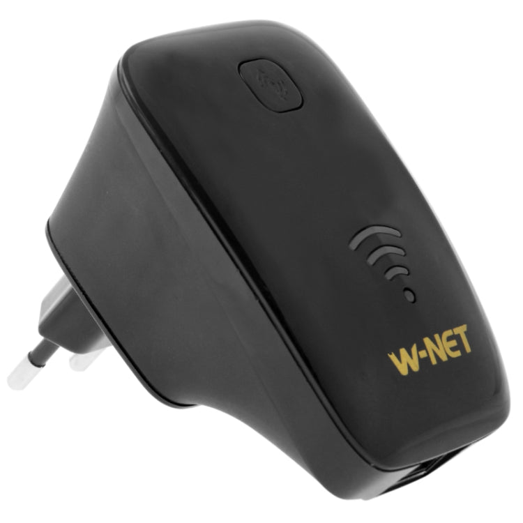 EU Plug W-Net 2.4GHz Wireless 300Mbps WIFI Amplifier / Repeater U25(Black)