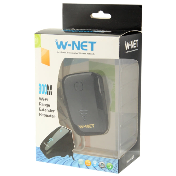 EU Plug W-Net 2.4GHz Wireless 300Mbps WIFI Amplifier / Repeater U25(Black)