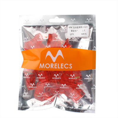 30 PCS High-Performance RJ45 Connector Modular Plug(Red)