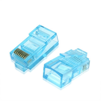 30 PCS High-Performance RJ45 Connector Modular Plug(Baby Blue)