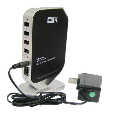 Networking USB 2.0 Server (Share Printers, USB Devices over Wired Ethernet or a Wireless Networking), 4 USB Ports
