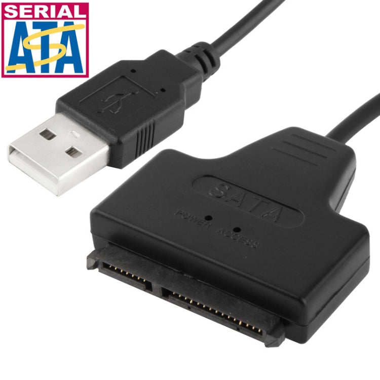 USB 2.0 to Micro SATA 22 Pin 1.8 inch HDD Cable, Length: 50cm(Black)