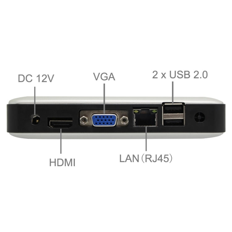 TK390M Mini PC, Intel Celeron 1037U Dual-Core 1.8GHz, 2G RAM, 16G SSD, Support Windows / Linux OS(Silver)