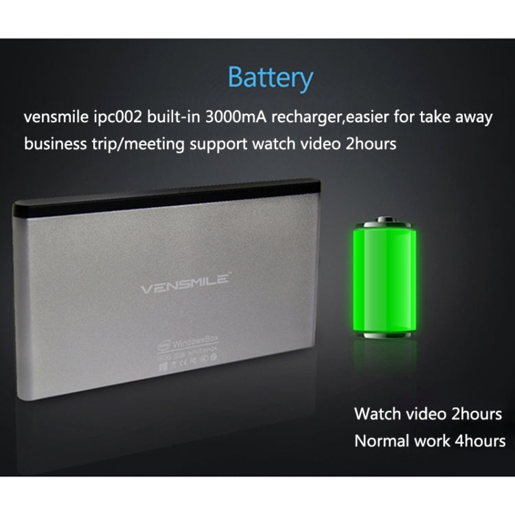VENSMILE iPC002 Mini PC, Intel Bay Trail CR, Z3735F CPU, ROM: 32GB, RAM: 2GB, Support Windows 8.1, Bluetooth, WiFi(Silver)