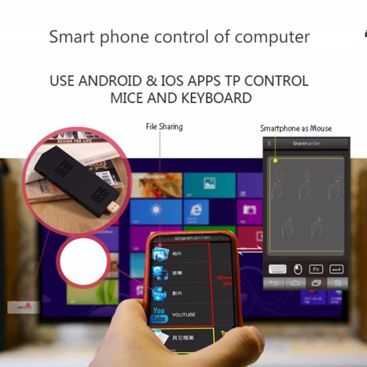 MeeGoPad MeeGoT02 Windows 10 OS Mini PC, Intel Z3735F Quad Core 1.33-1.83GHz, RAM: 2G ROM: 32G, Support Micro SD Card, OTG, Built-in WiFi / Bluetooth(Black)