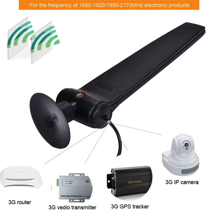 3G Wireless FME Antenna, Cable Length: 3m(Black)