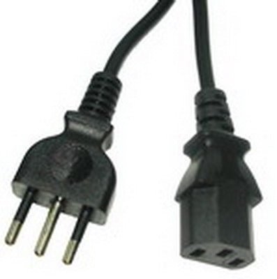 3 Prong AC Desktop PC Italy Standards Power Cord, Cable Length: 1.