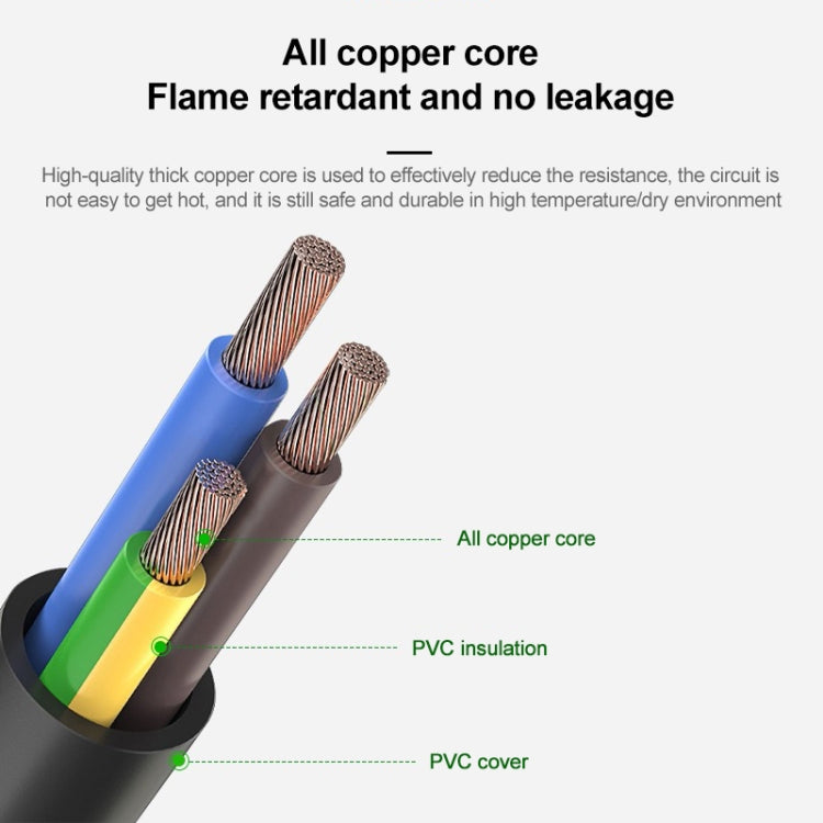 1.8m AC 3 Prong PC Power Extension Cord/Cable
